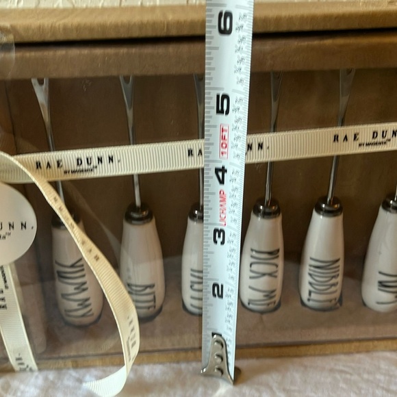 Rae Dunn: set of 6 rounded cheese holder & picks- wear on box - Picture 13 of 16